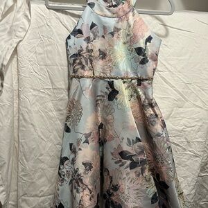 Floral Kids Dress in Pink and Black